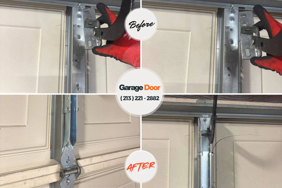 Before and after: garage door repair Fairfield Plantation, GA